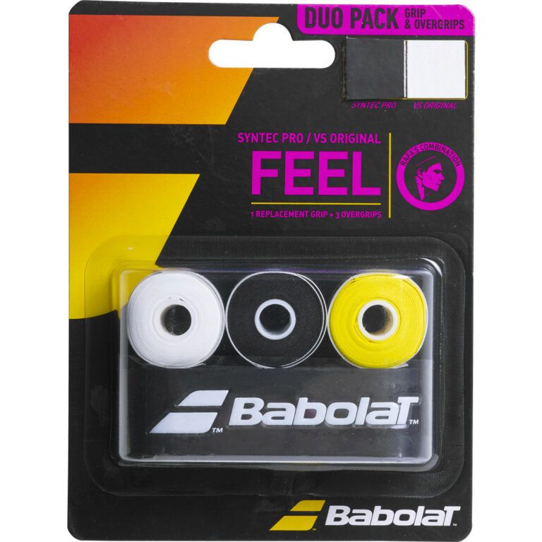 Pack Dúo Babolat: Grip Syntec Pro + 3 Sobregrips Vs Original