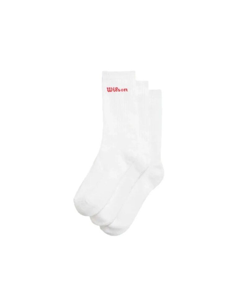 Pack 3 Calcetines Wilson Crew Blancos – Talla L