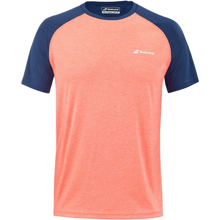 Camiseta Babolat Play Boy Coral-Azul
